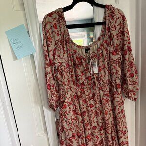 NWT Torrid Peasant Dress *POCKETS*